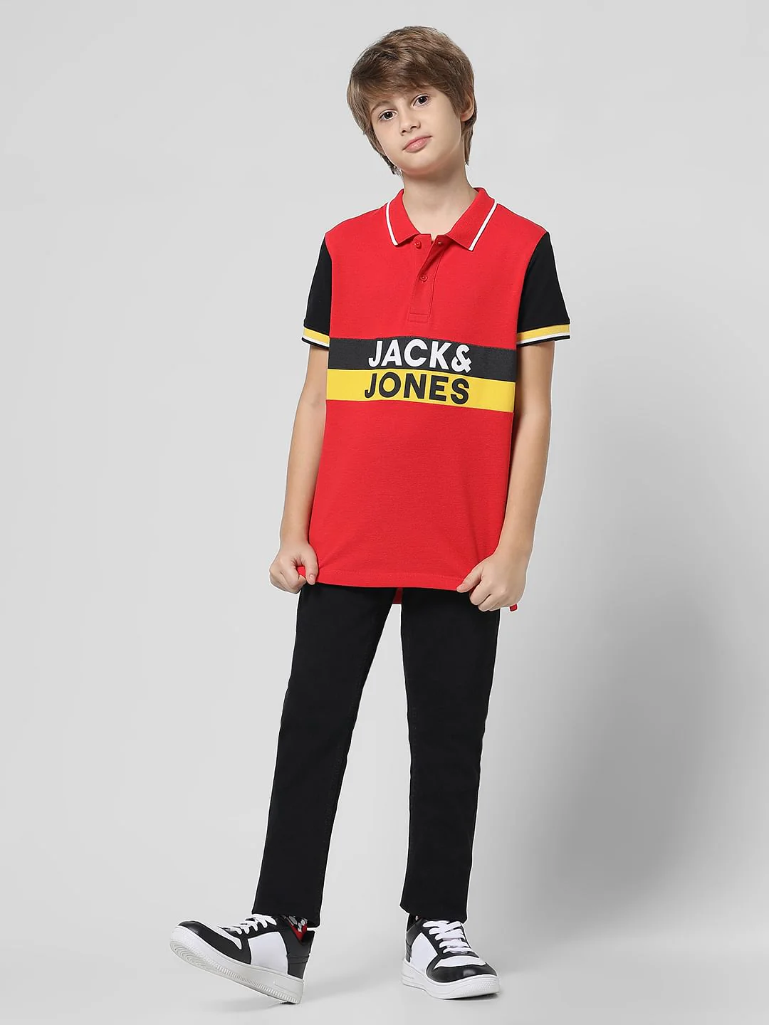 Red Colourblocked Polo T-shirt - Image 5