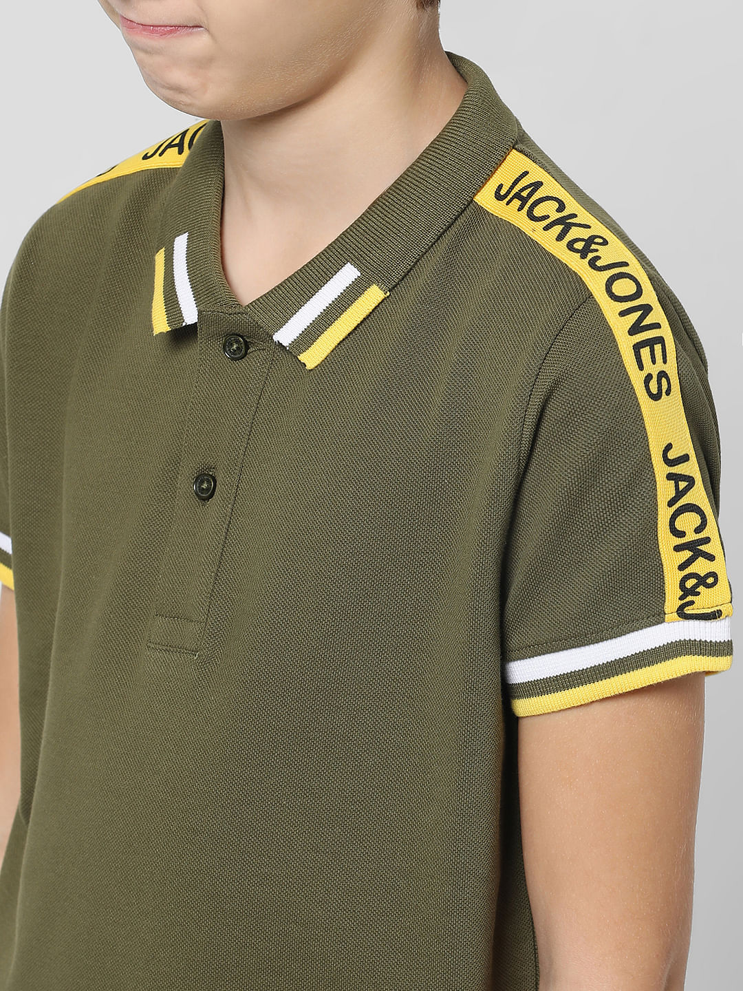 Green Contrast Tipping Polo T-shirt - Image 4