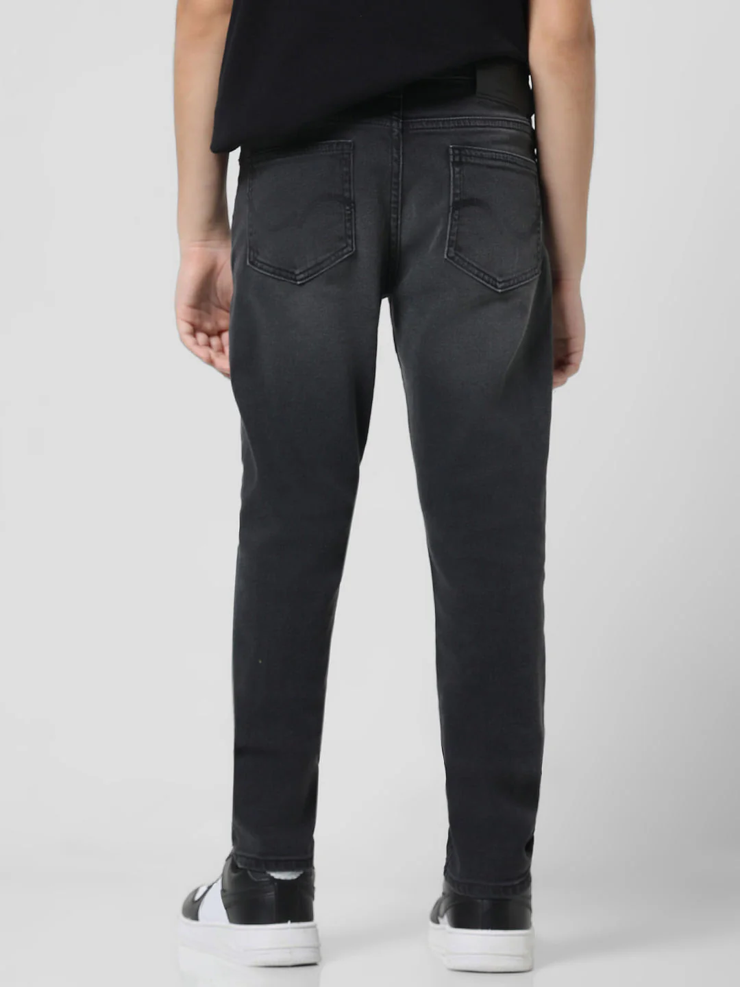 Black Mid Rise Washed Glenn Slim Jeans - Image 3