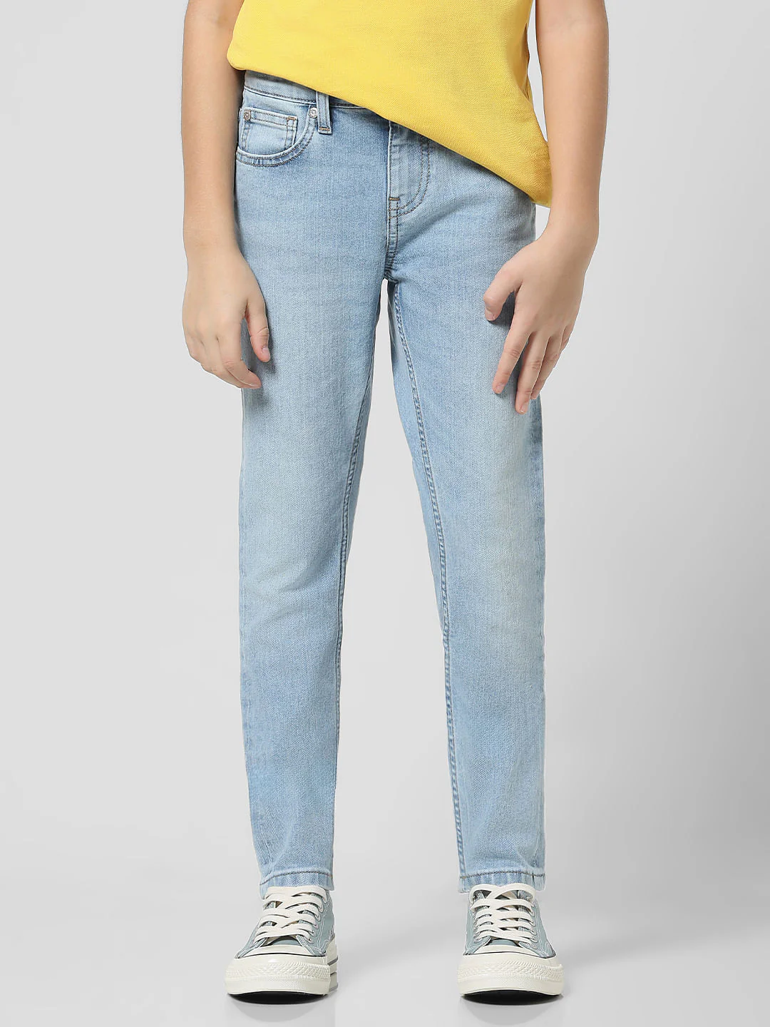 Light Blue Mid Rise Washed Glenn Slim Jeans - Image 2