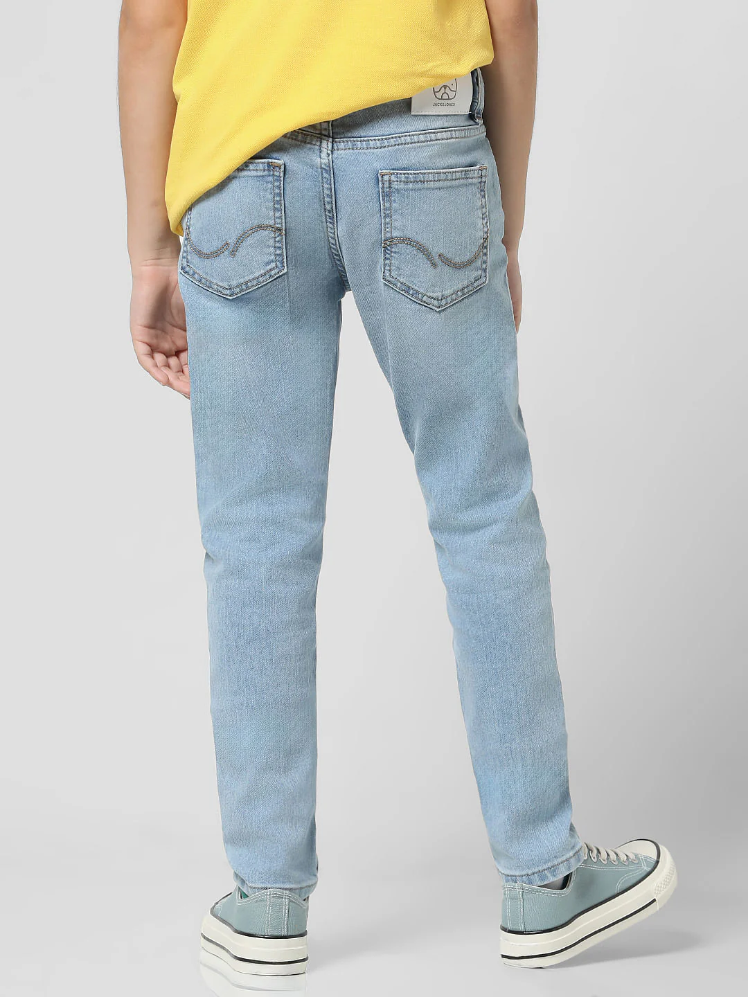 Light Blue Mid Rise Washed Glenn Slim Jeans - Image 3
