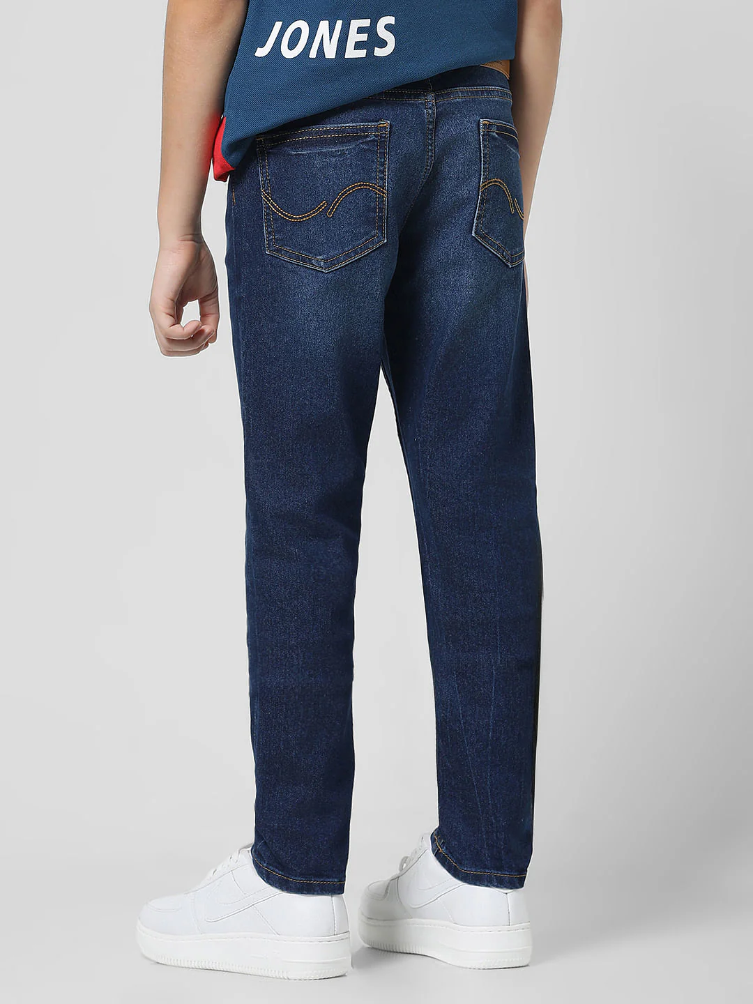 Dark Blue Mid Rise Washed Glenn Slim Jeans - Image 3