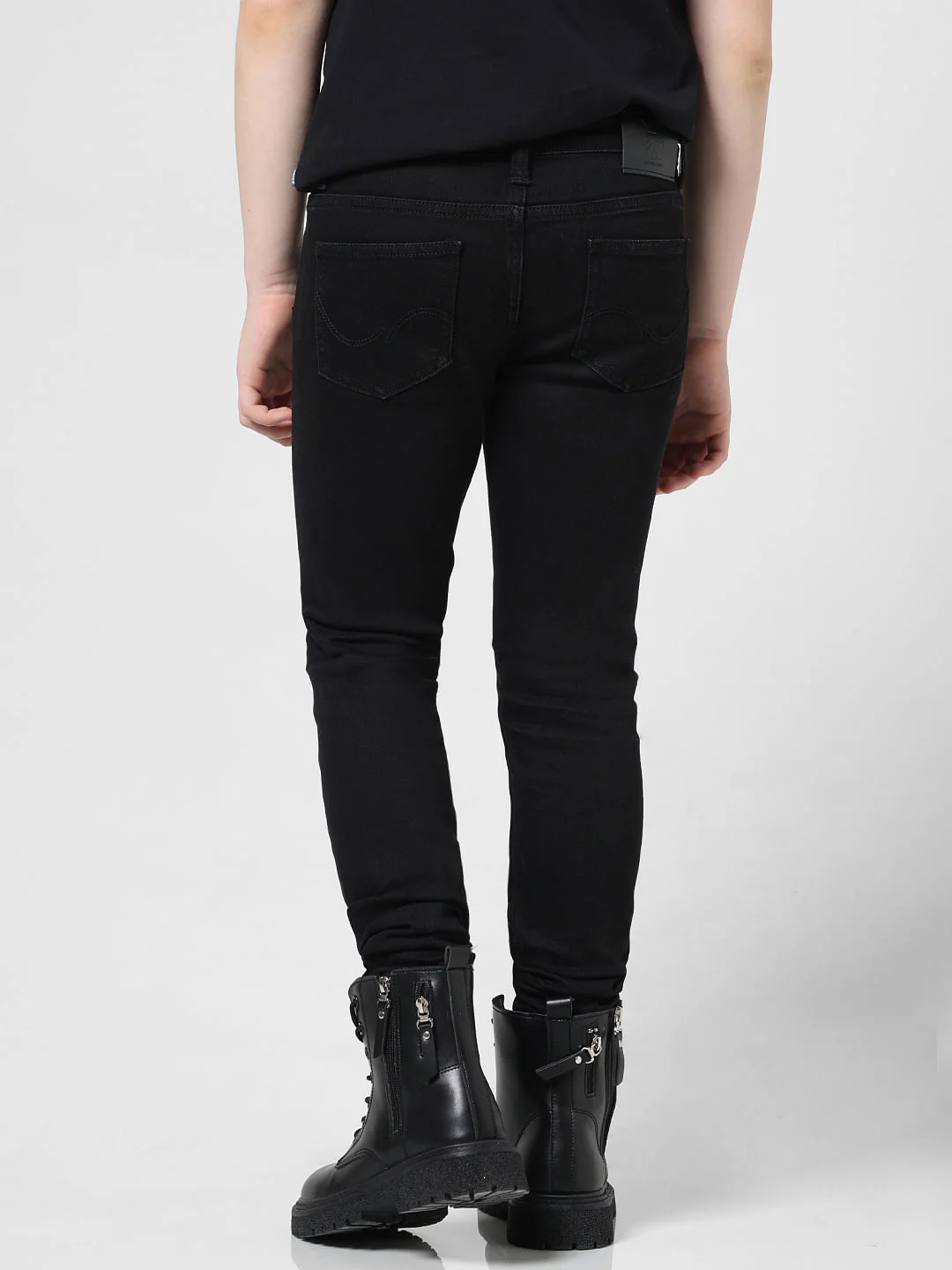 Black Mid Rise Washed Glenn Slim Jeans - Image 3