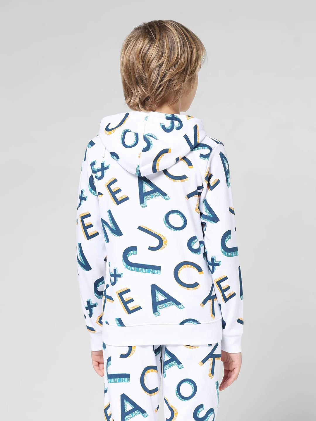 JUNIOR BOYS White Front Open Co-ord Set Sweatshirt - Image 3