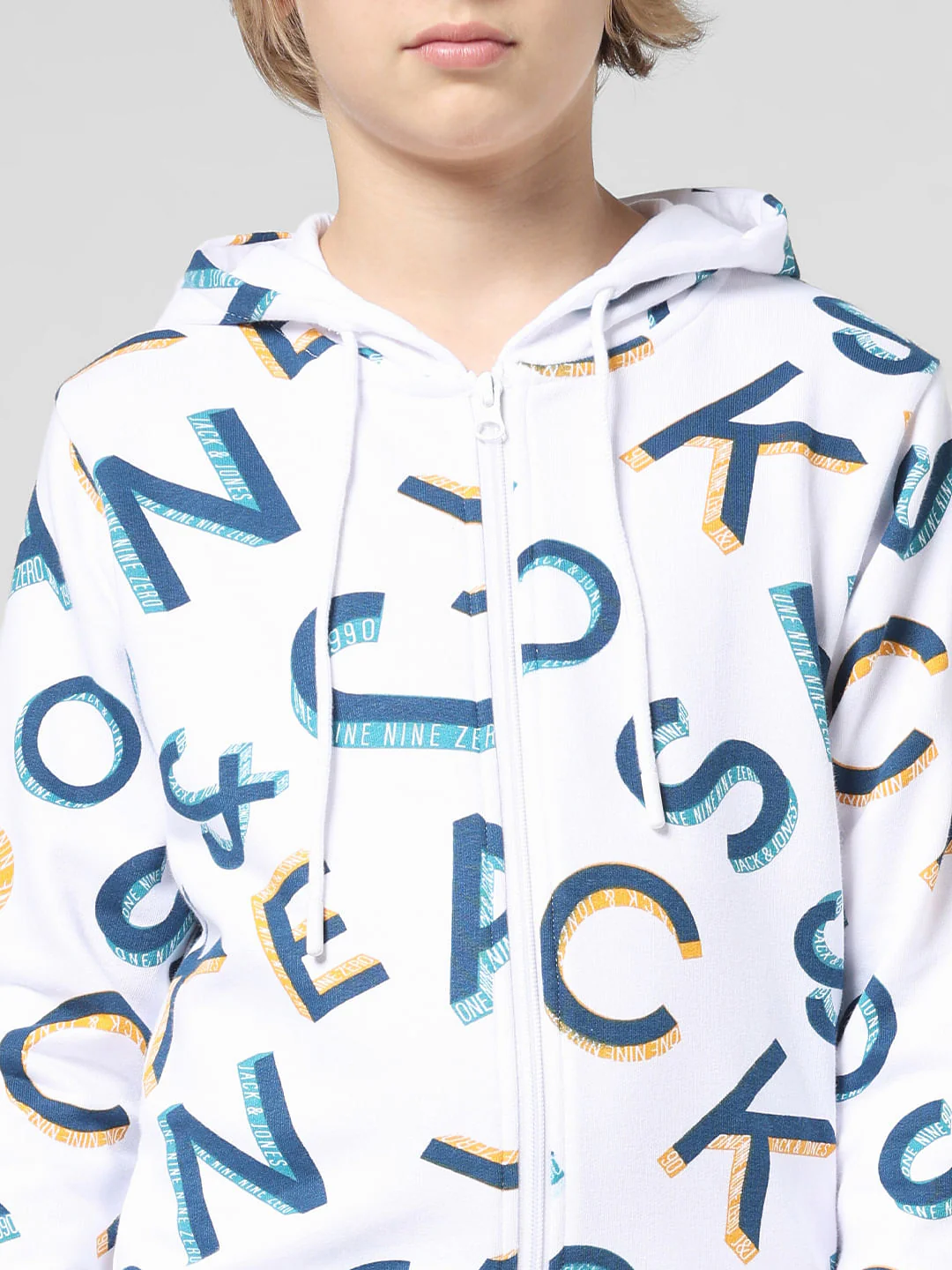 JUNIOR BOYS White Front Open Co-ord Set Sweatshirt - Image 4