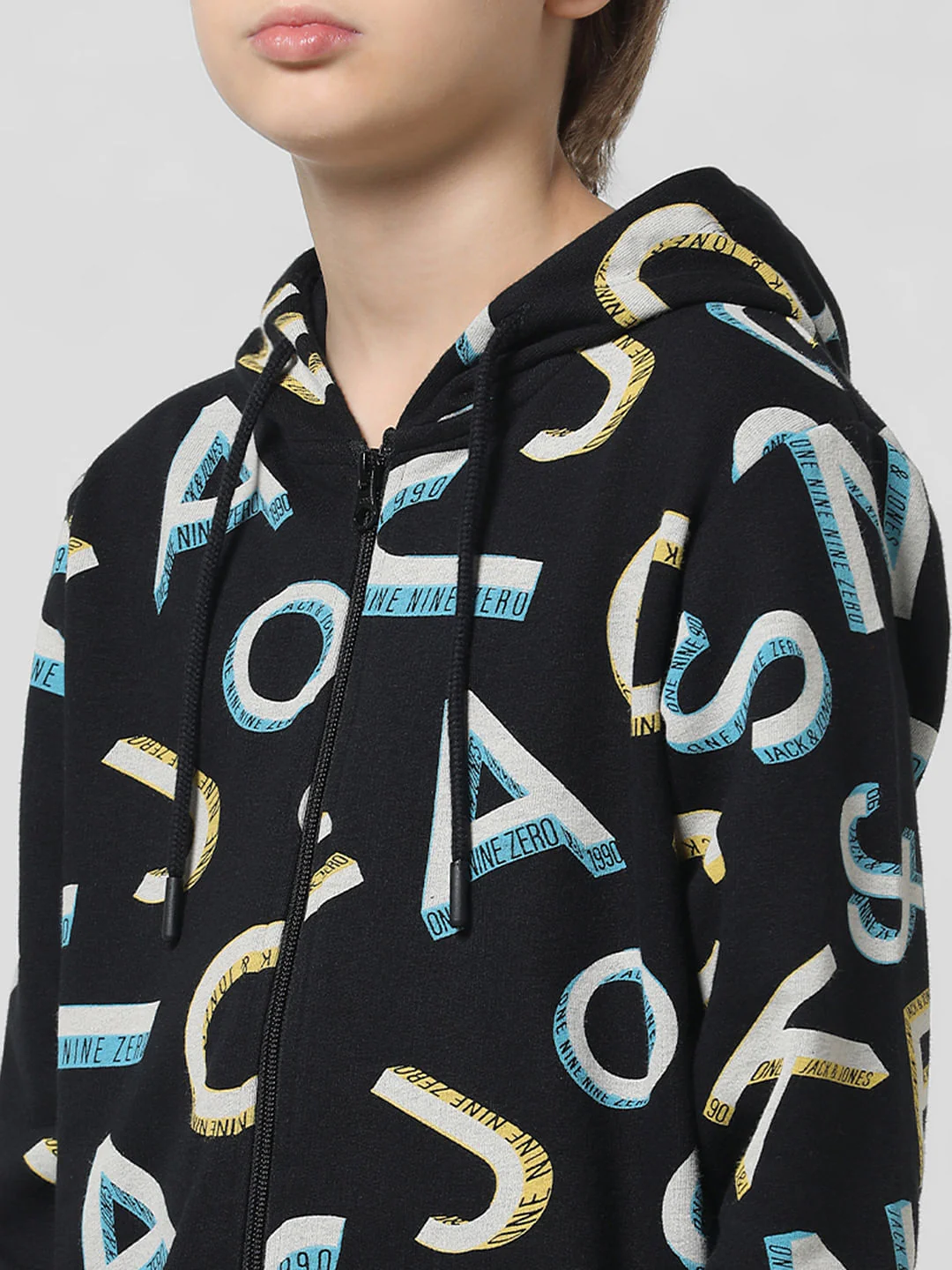 Black Logo Print Front Open Sweatshirt - Image 4