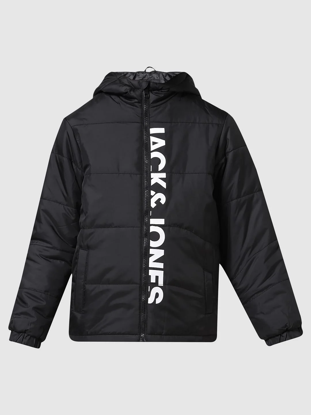JUNIOR BOYS Black Hooded Puffer Jacket - Image 6