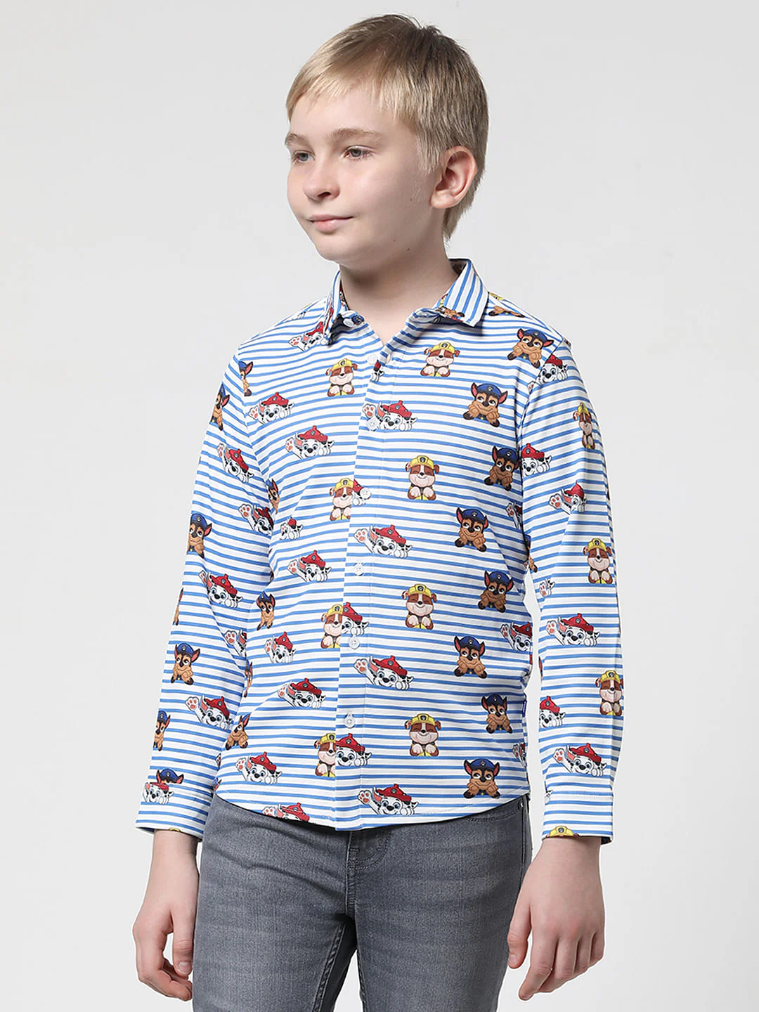 JACK&JONES X PAW PATROL Light Blue Striped Shirt - Image 2