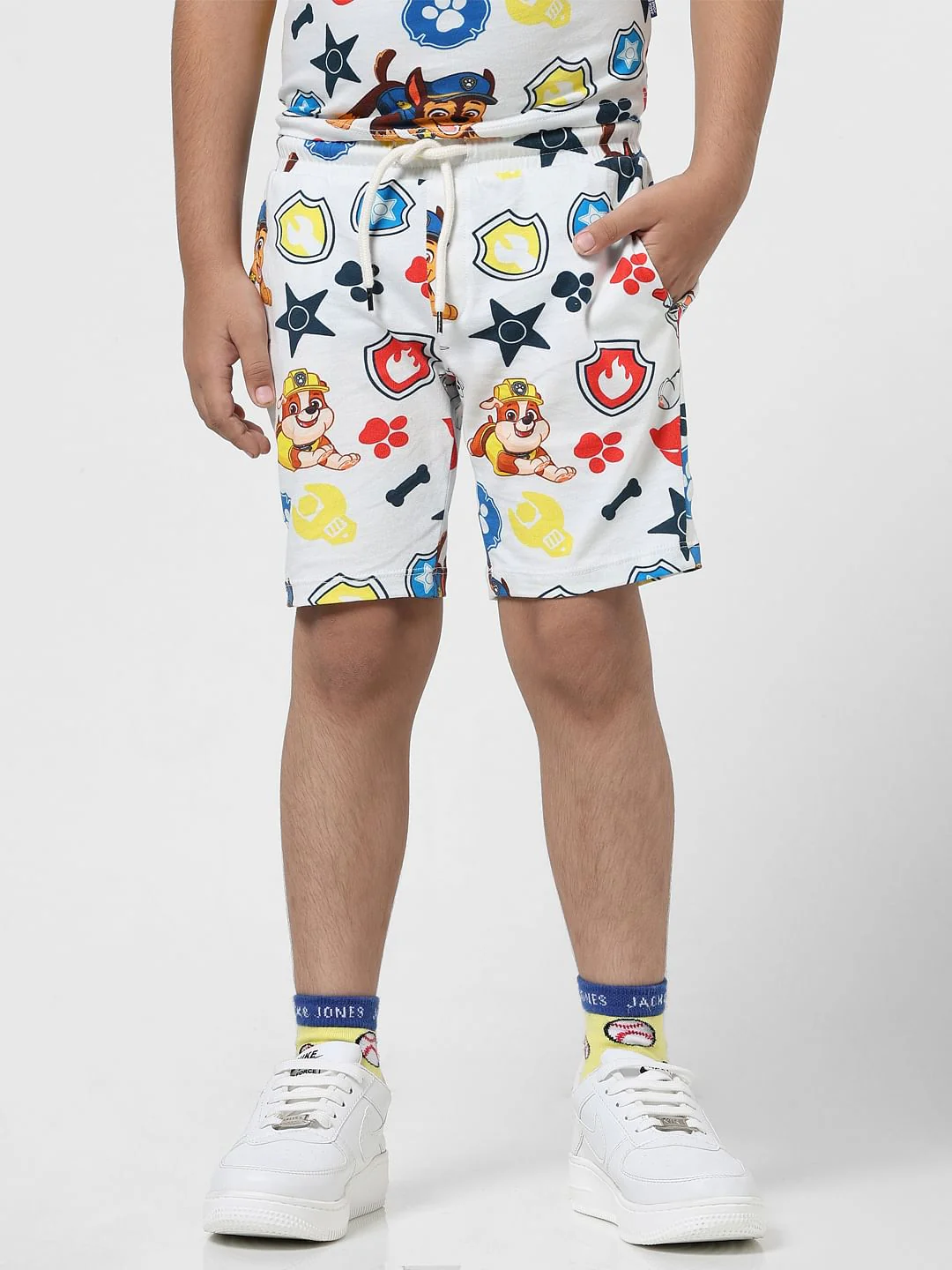 JACK&JONES X PAW PATROL White All Over Print Bermuda Shorts - Image 2