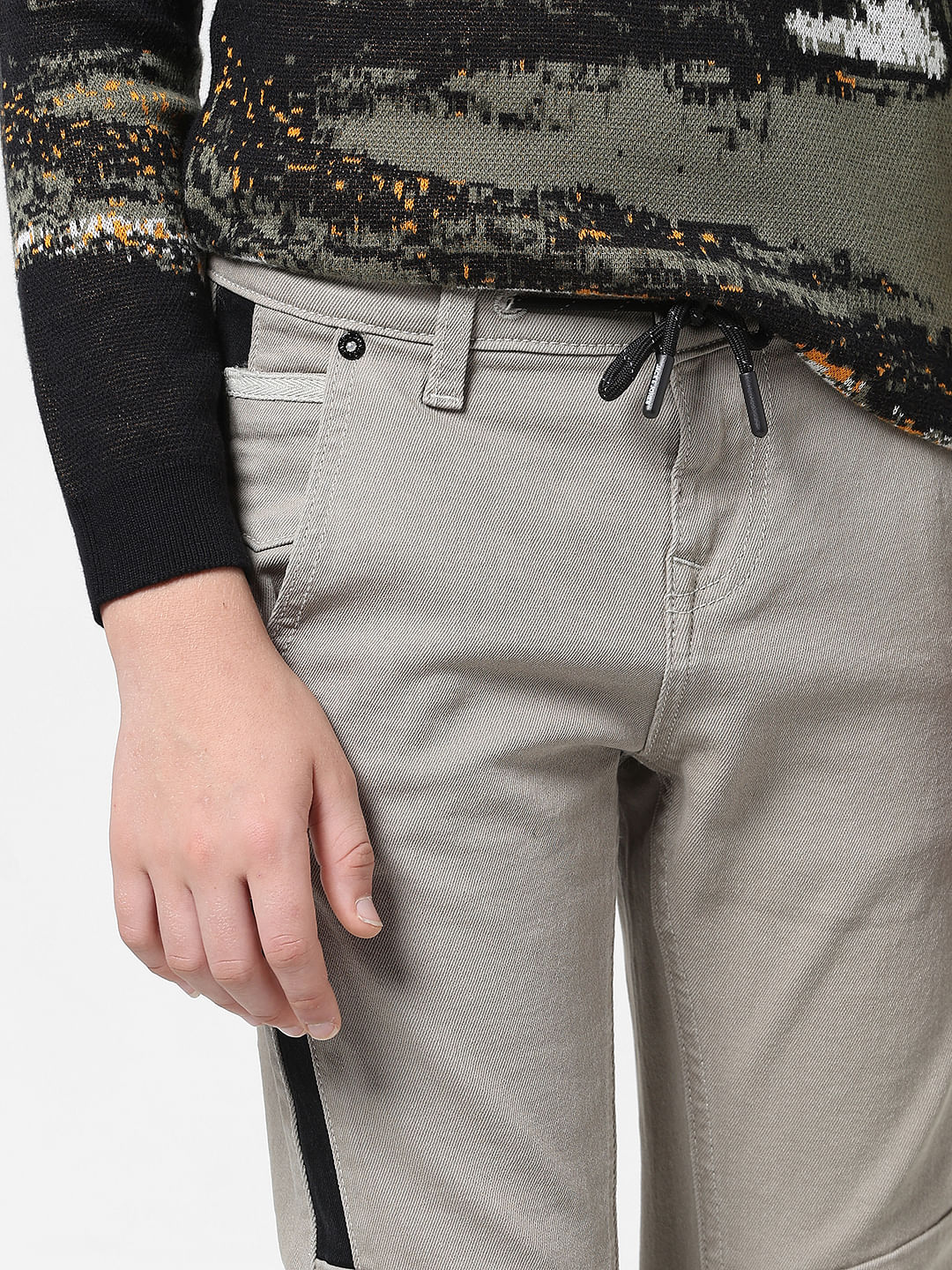 JUNIOR BOYS Beige 5 Pocket Casual Pants - Image 4