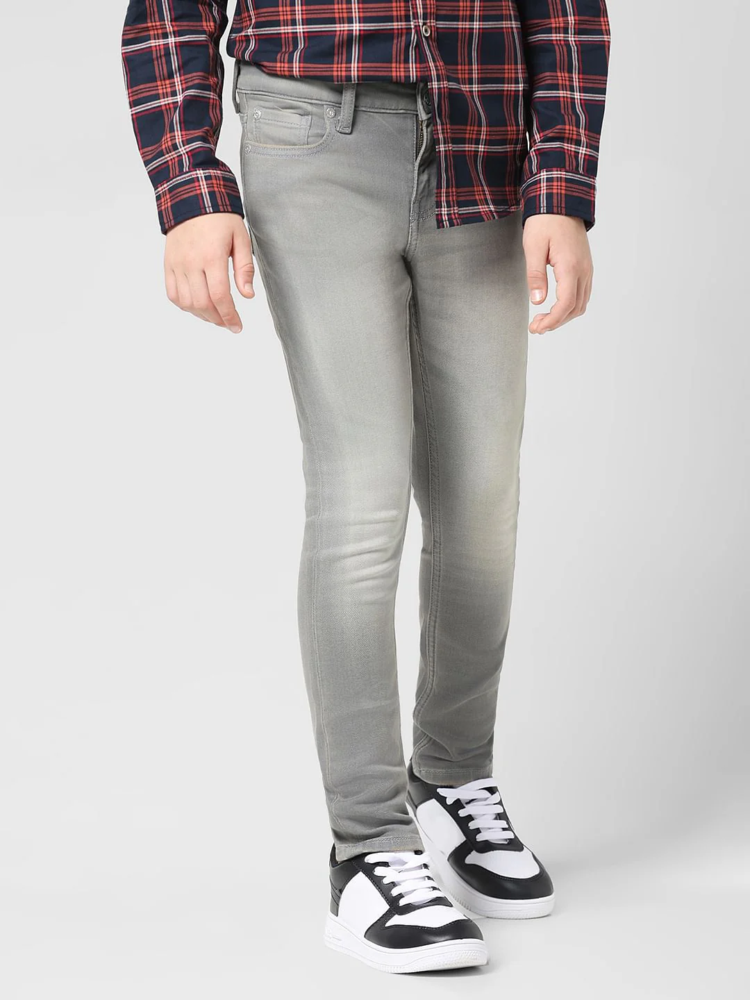 JUNIOR BOYS Grey Washed Glenn Slim Fit Jeans - Image 2