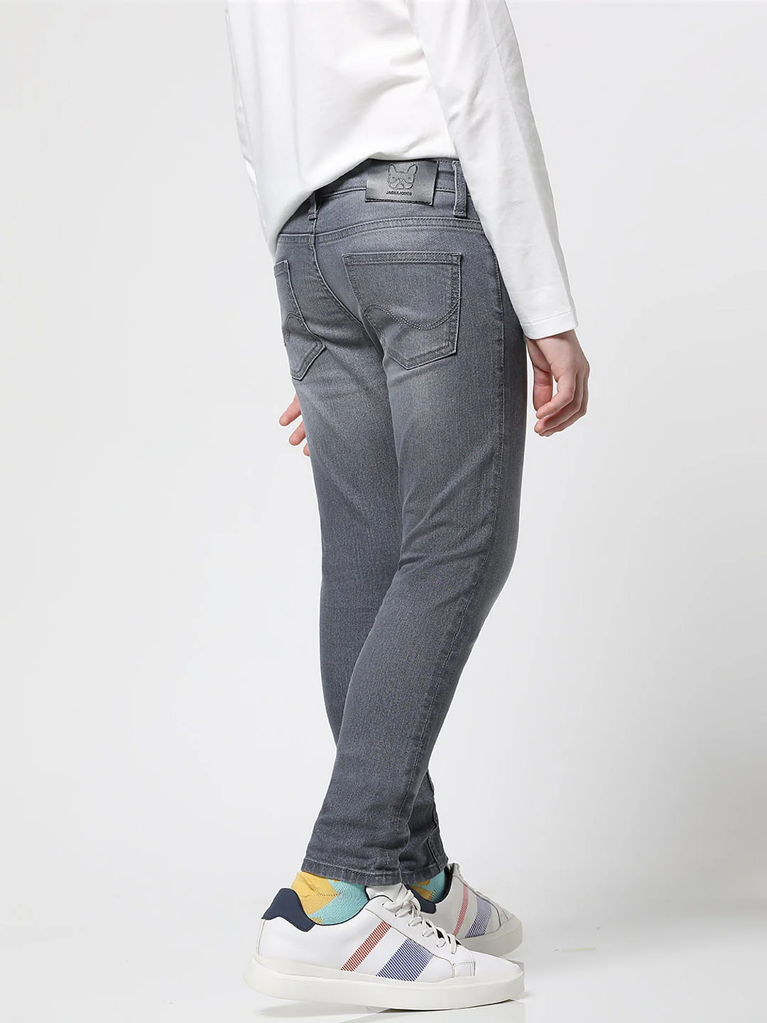 Boys Grey Mid Rise Glenn Slim Fit Jeans - Image 4