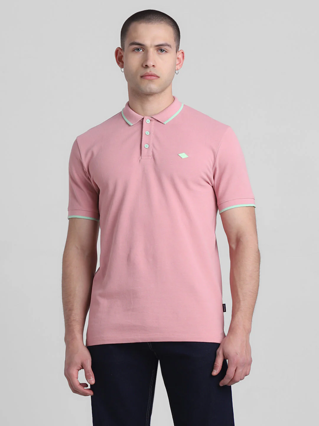 Pink Contrast Tipping Polo - Image 2