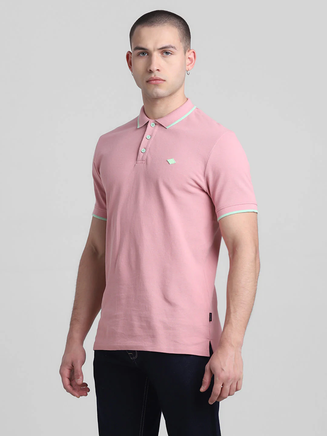 Pink Contrast Tipping Polo - Image 3