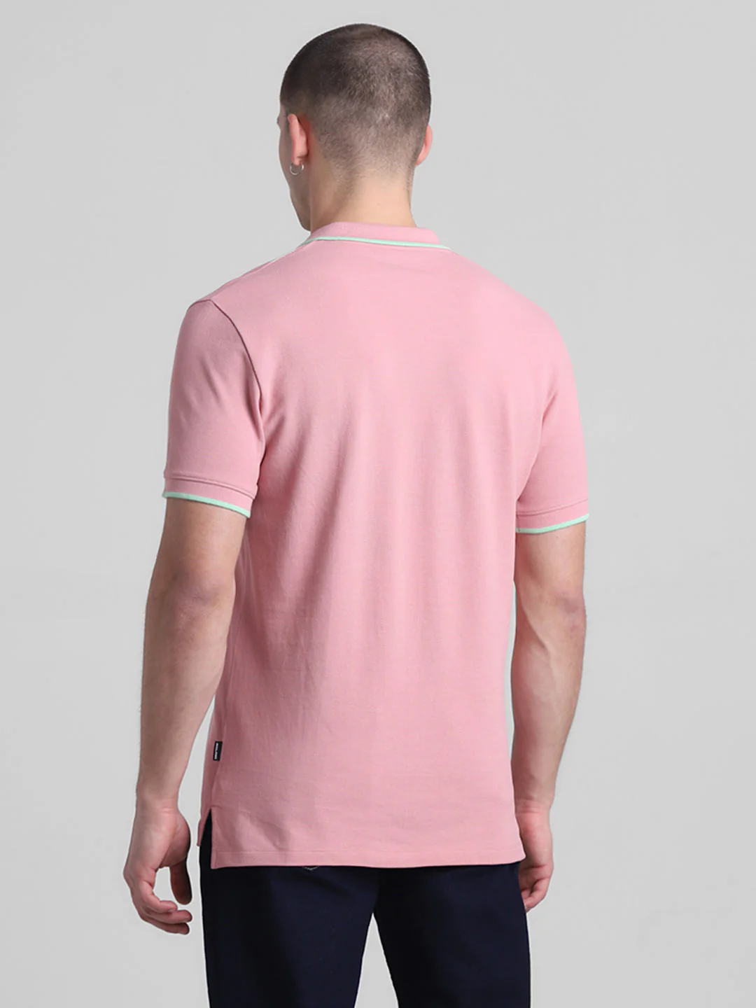 Pink Contrast Tipping Polo - Image 4