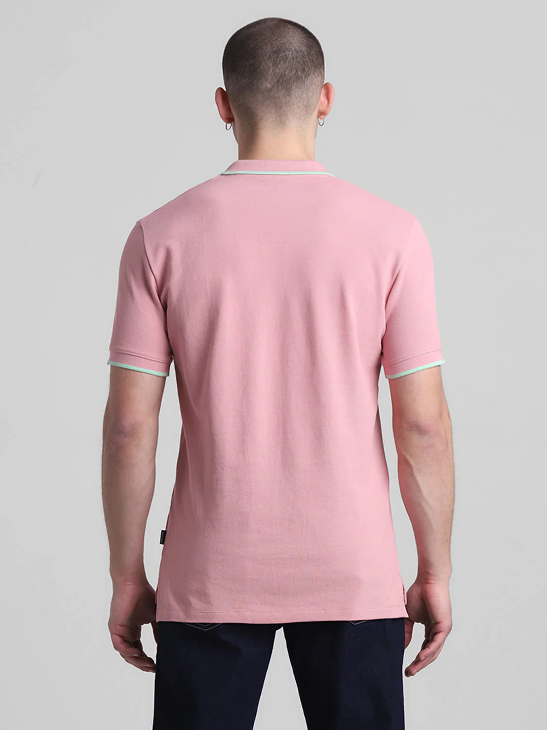 Pink Contrast Tipping Polo - Image 9