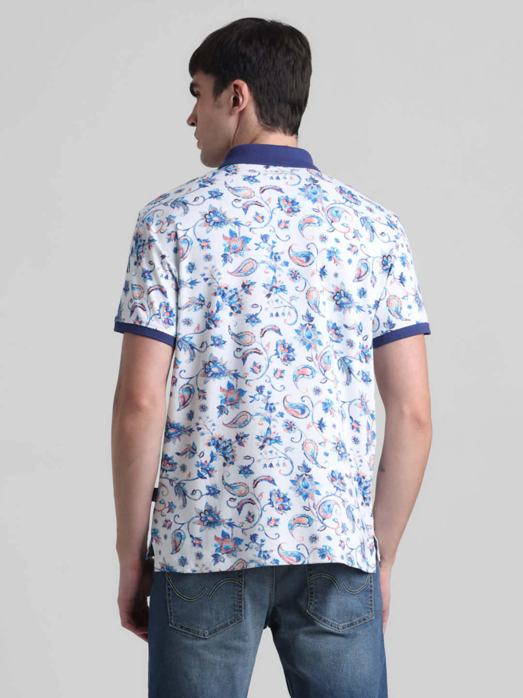 White Printed Polo - Image 4