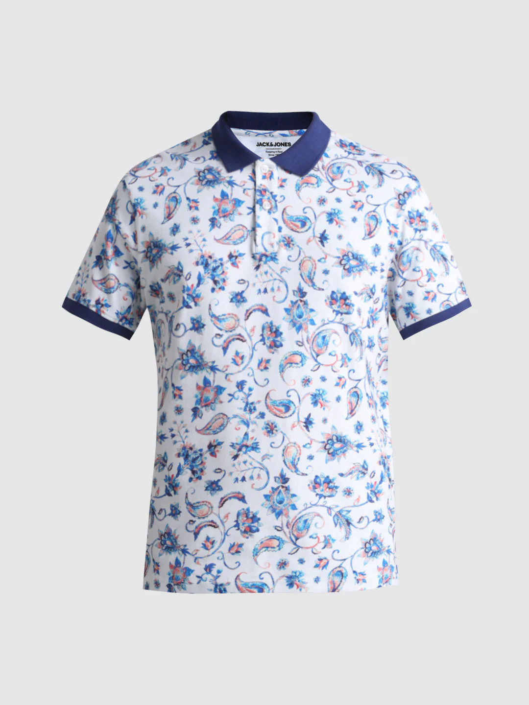 White Printed Polo - Image 7