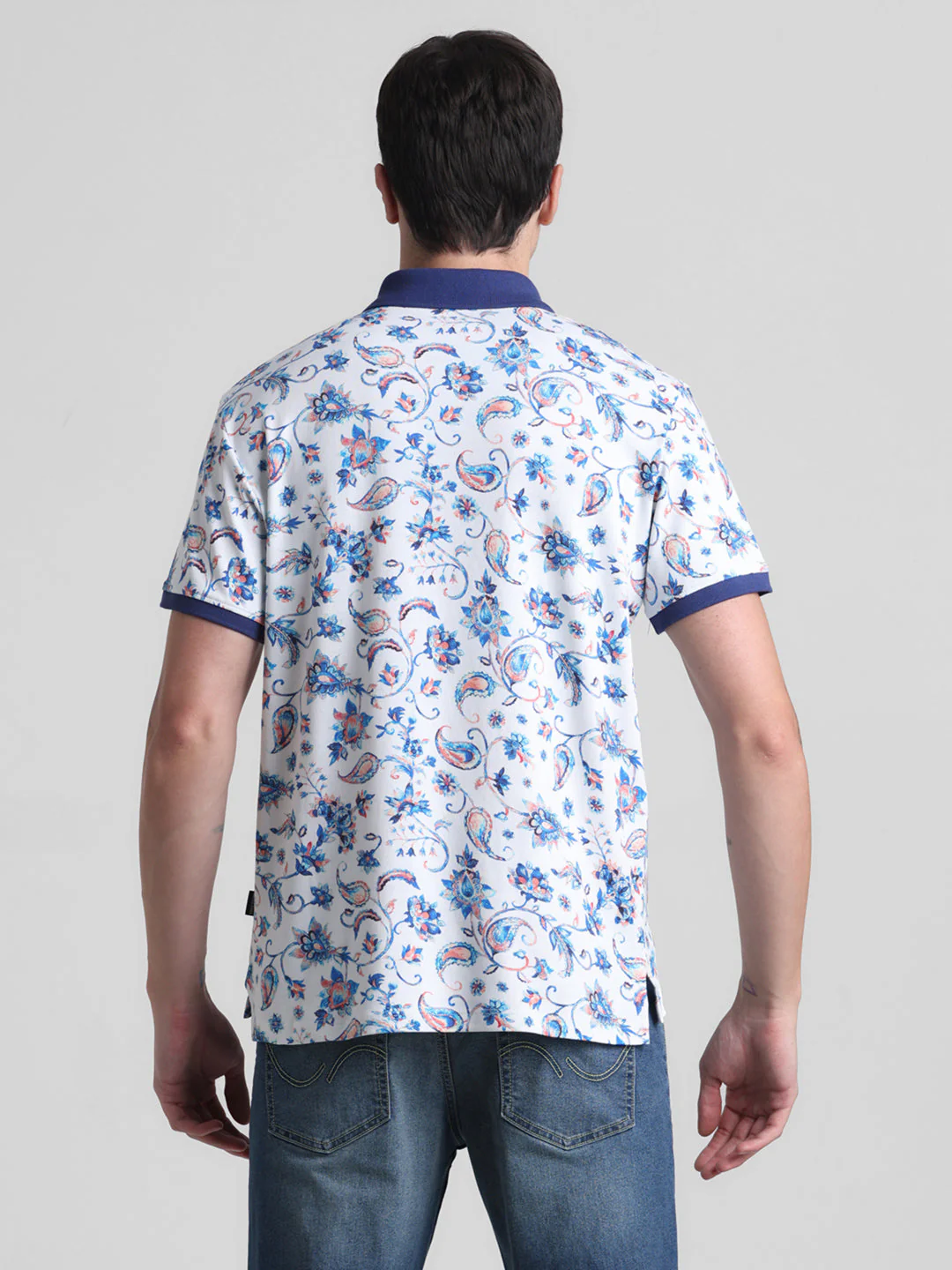 White Printed Polo - Image 9