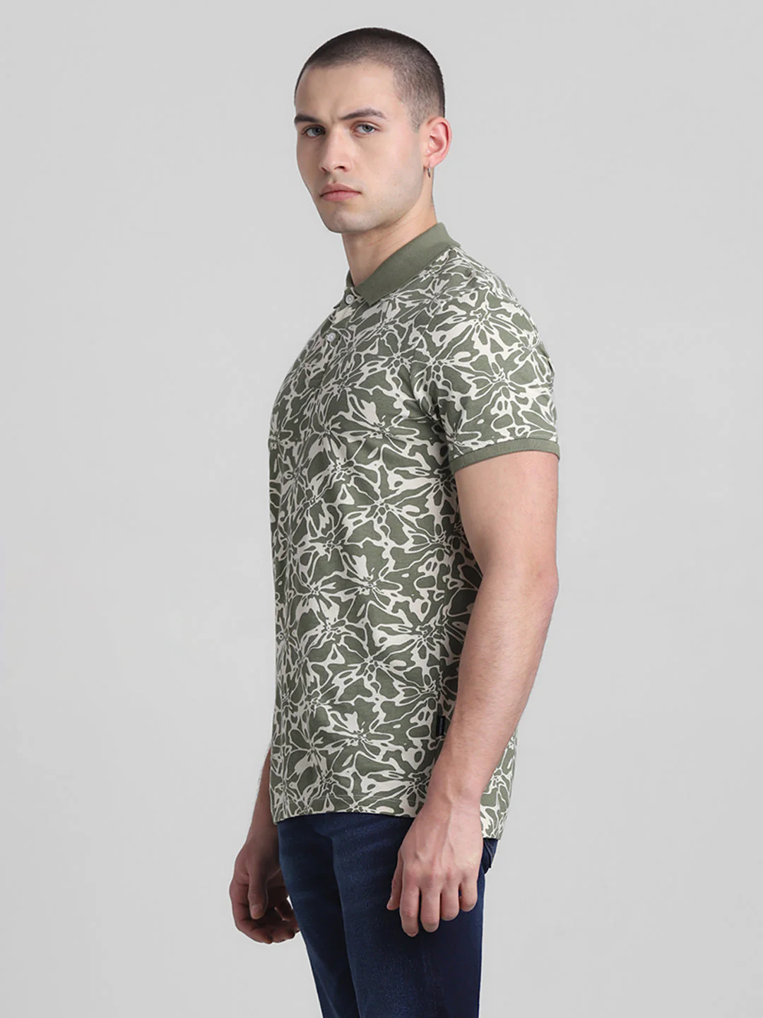 Green Printed Cotton Polo - Image 3