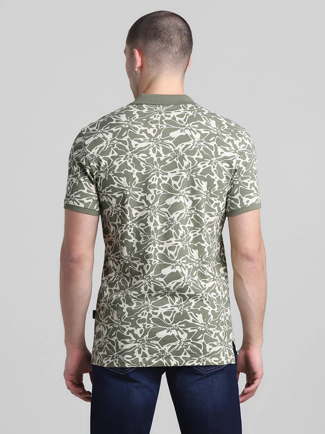 Green Printed Cotton Polo - Image 4