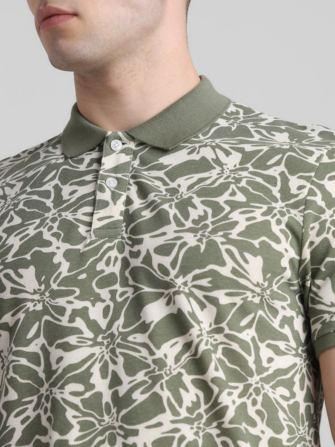 Green Printed Cotton Polo - Image 5