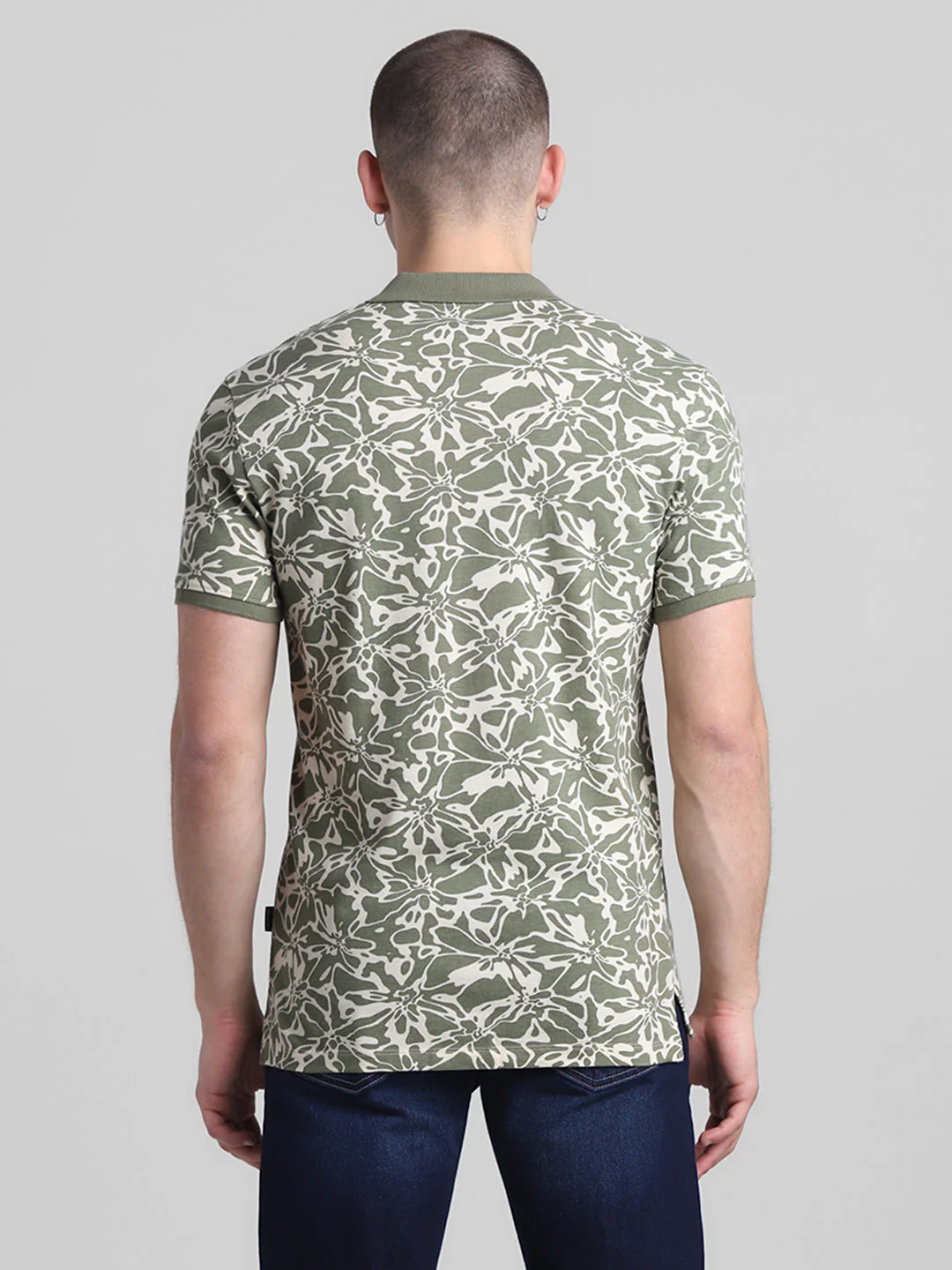 Green Printed Cotton Polo - Image 9