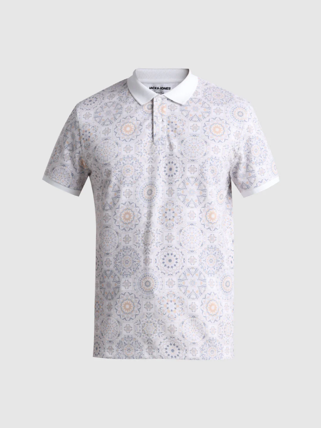 White Printed Polo - Image 7
