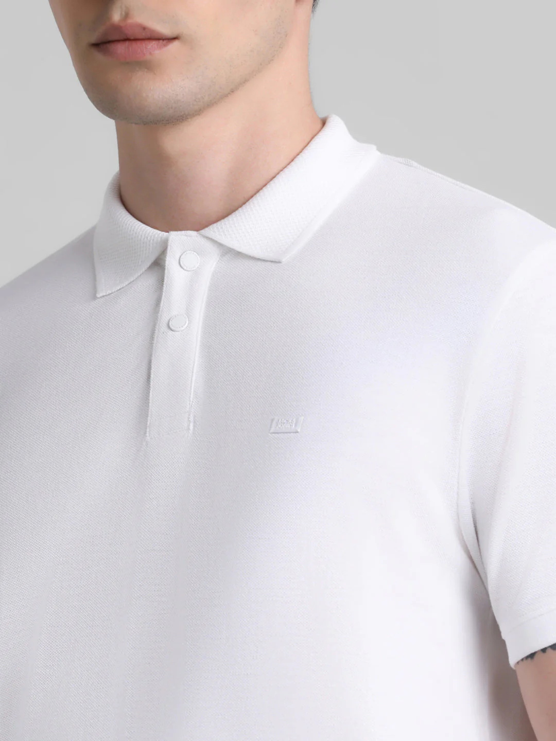 White Regular Fit Polo - Image 5