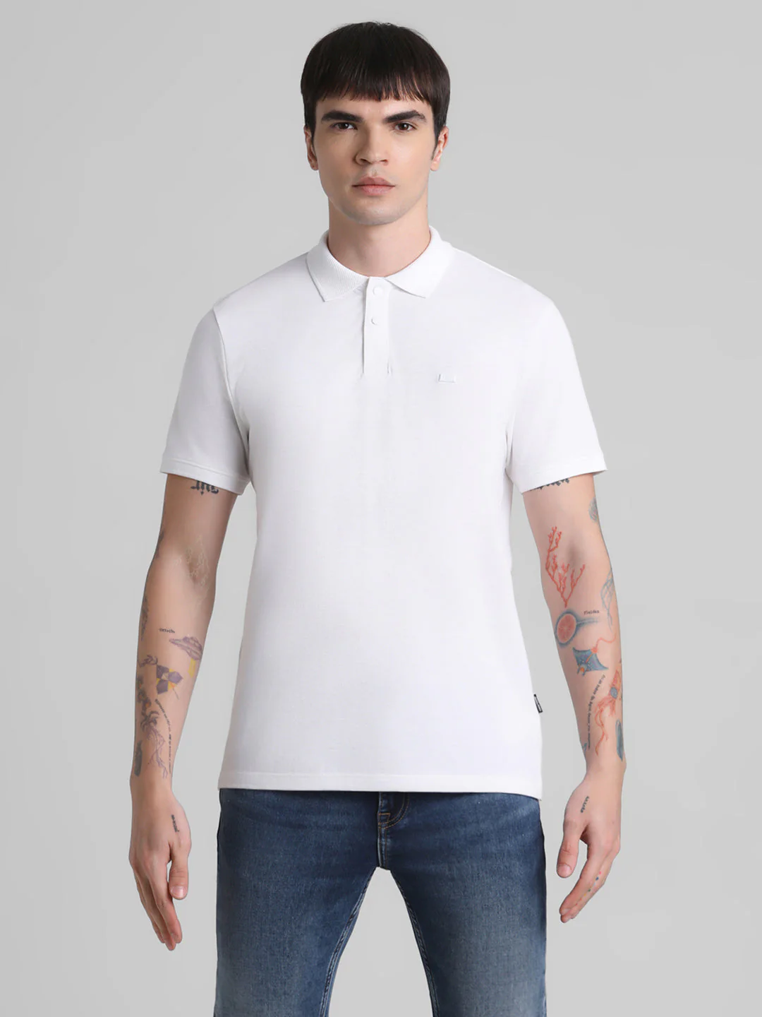 White Regular Fit Polo - Image 8