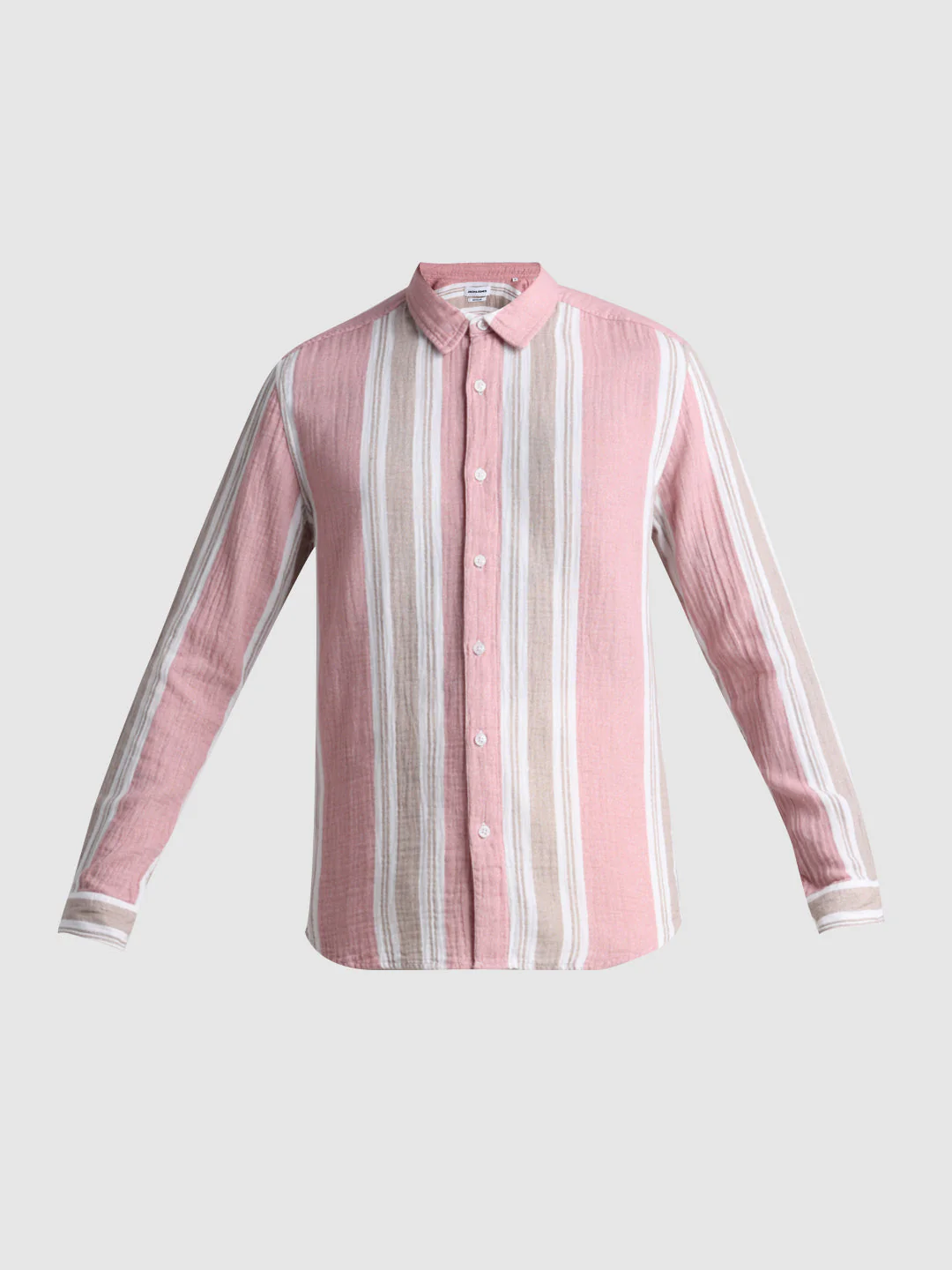 Light Pink Colourblocked Striped Shirt - Image 7