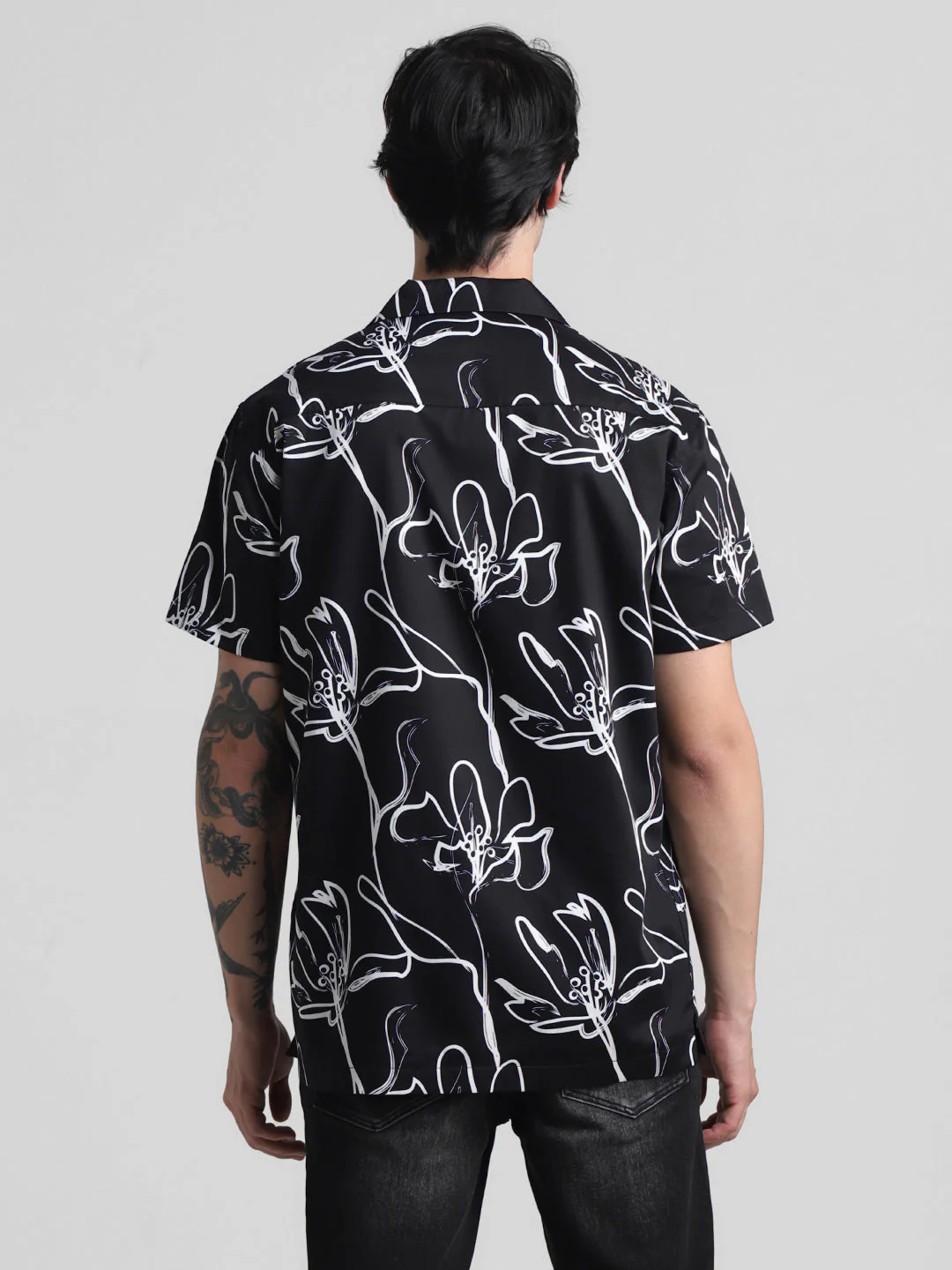 Black Floral Printed Shirt - Image 9