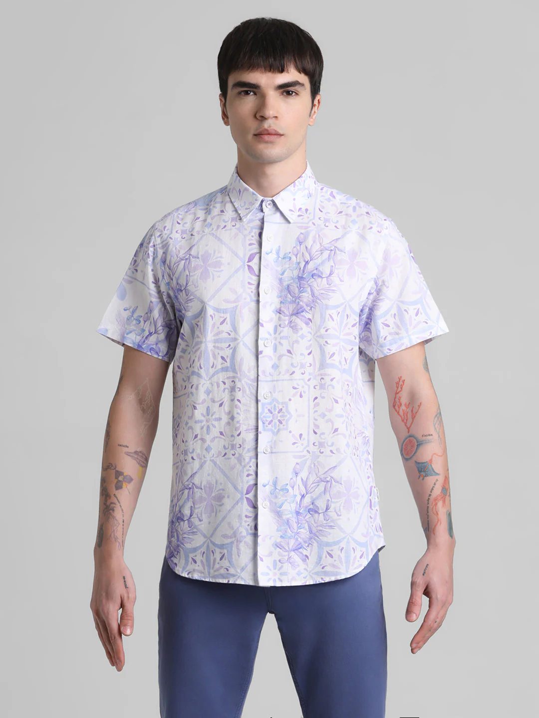Cotton Linen Blend Printed Shirt - Image 8