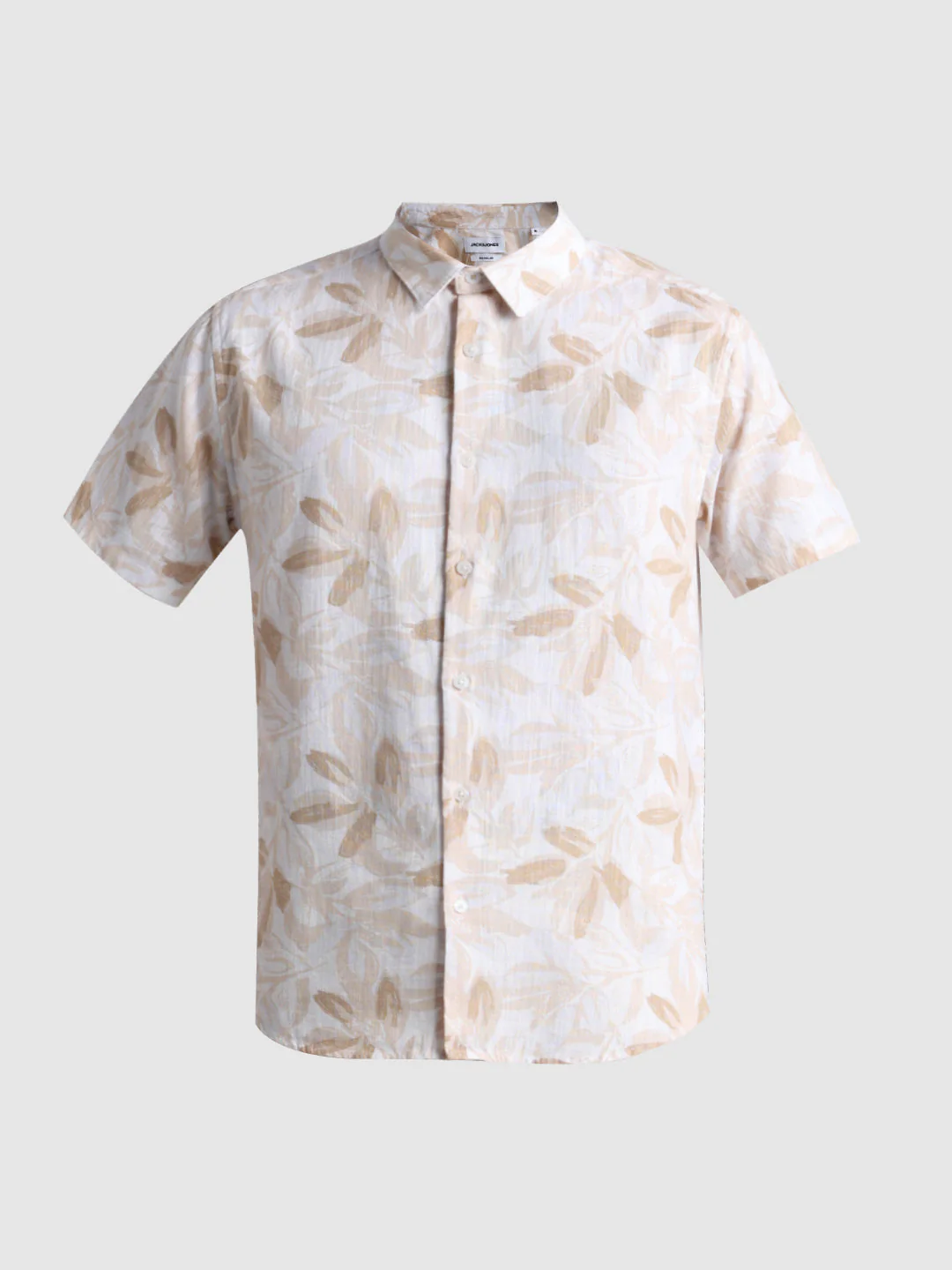 Beige Floral Short Sleeve Shirt - Image 7