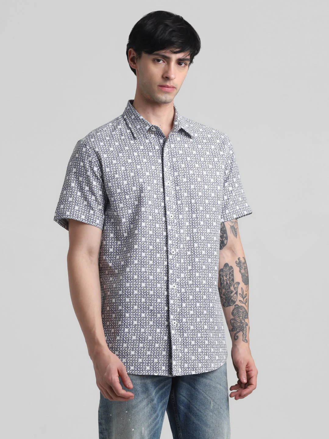 Geometric Print Short Sleeve Shirt - Image 2