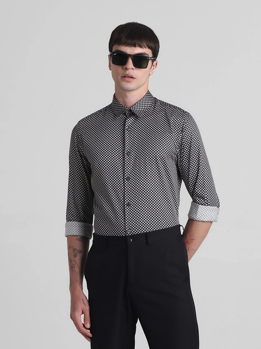 Geometric Print Full Sleeves Shirt