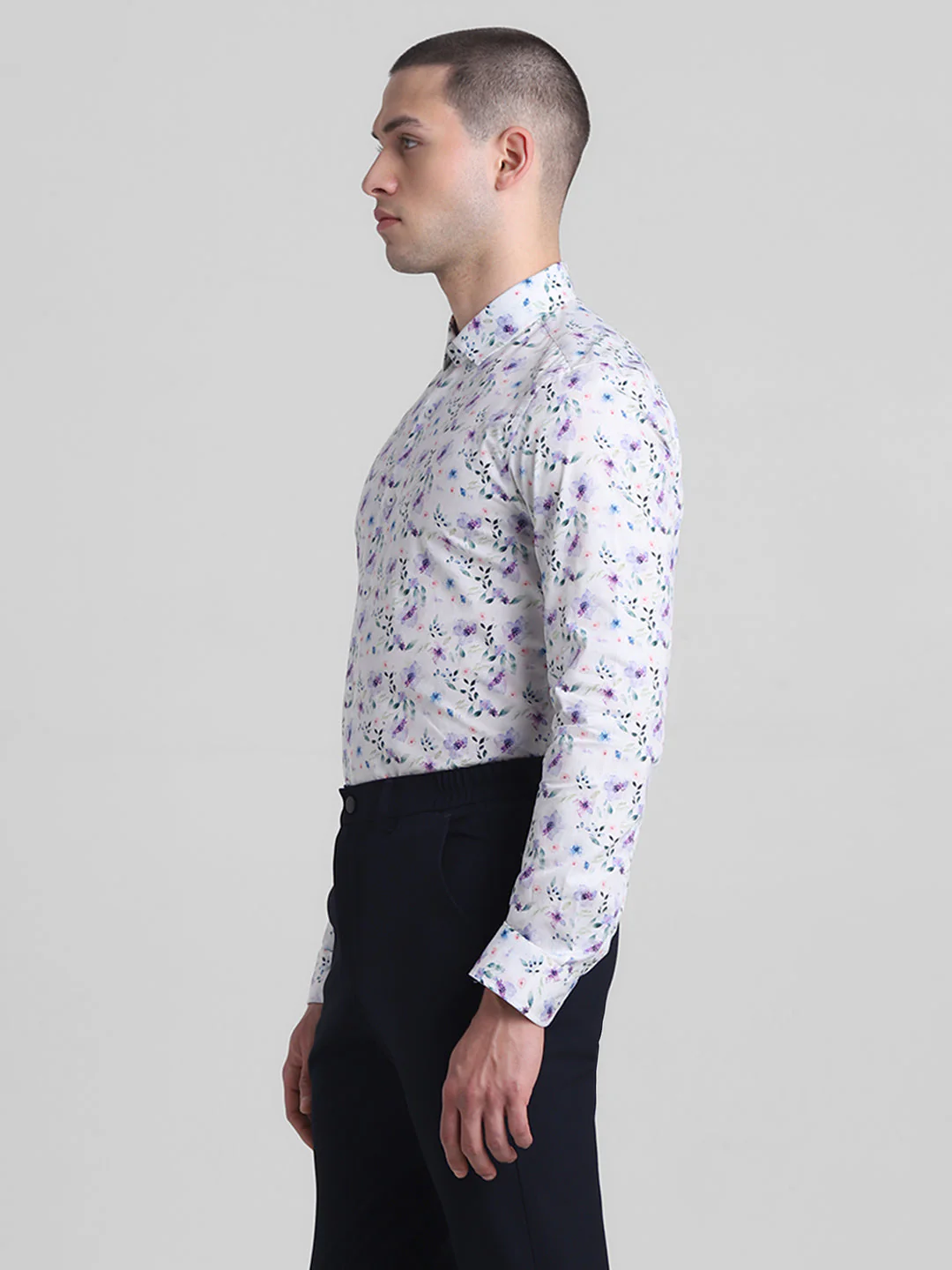 White Floral Print Shirt - Image 3