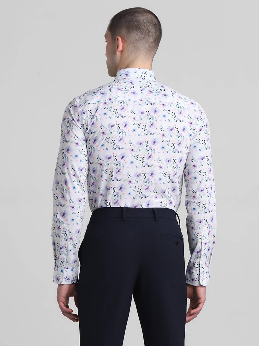 White Floral Print Shirt - Image 4