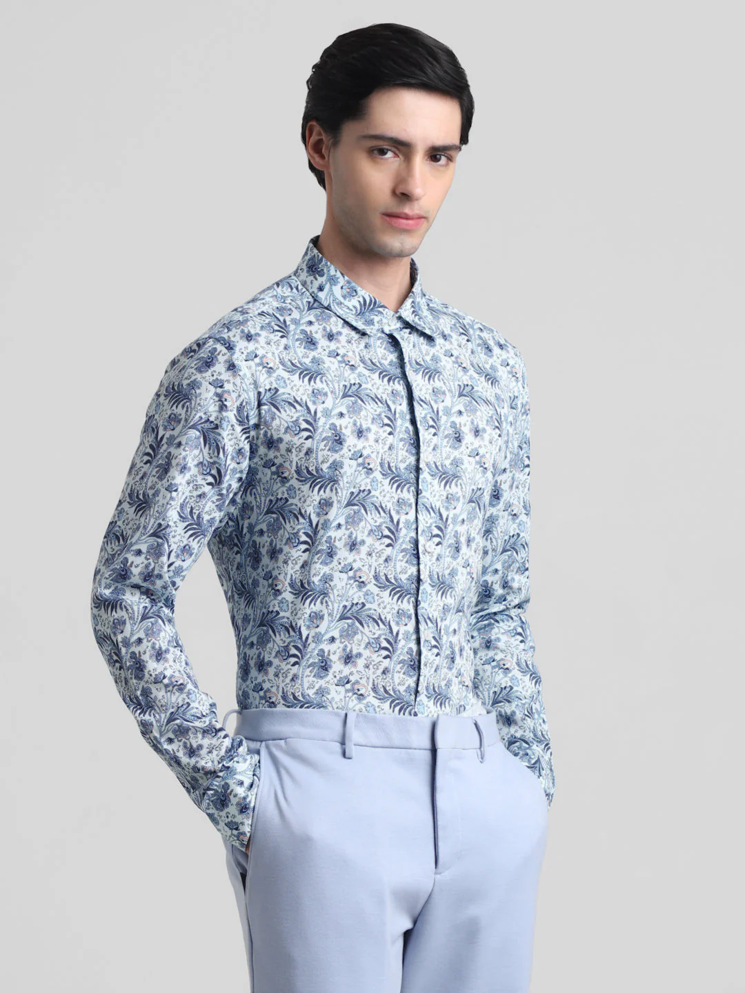 Blue Paisley Print Shirt - Image 2