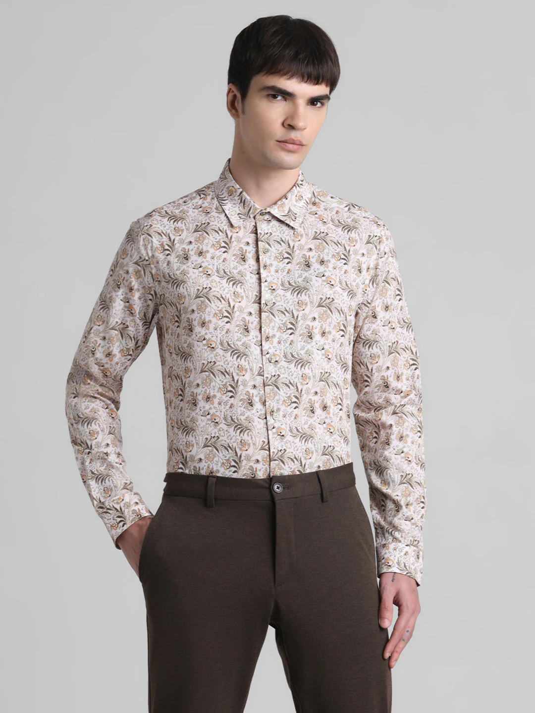 Beige Paisley Print Shirt - Image 2