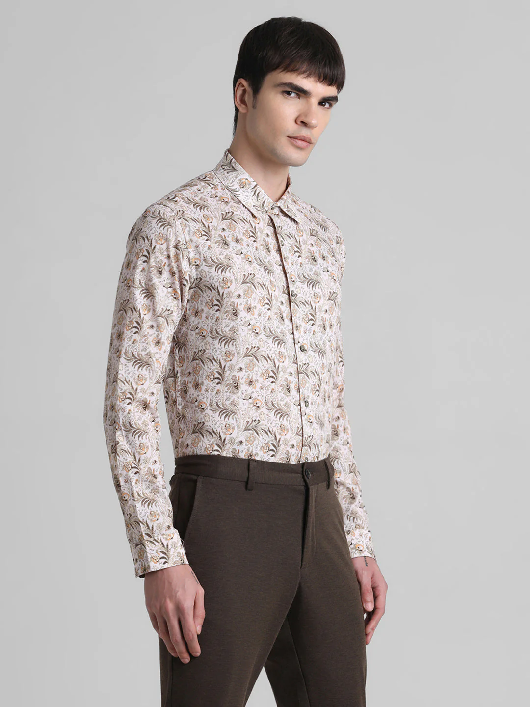 Beige Paisley Print Shirt - Image 3