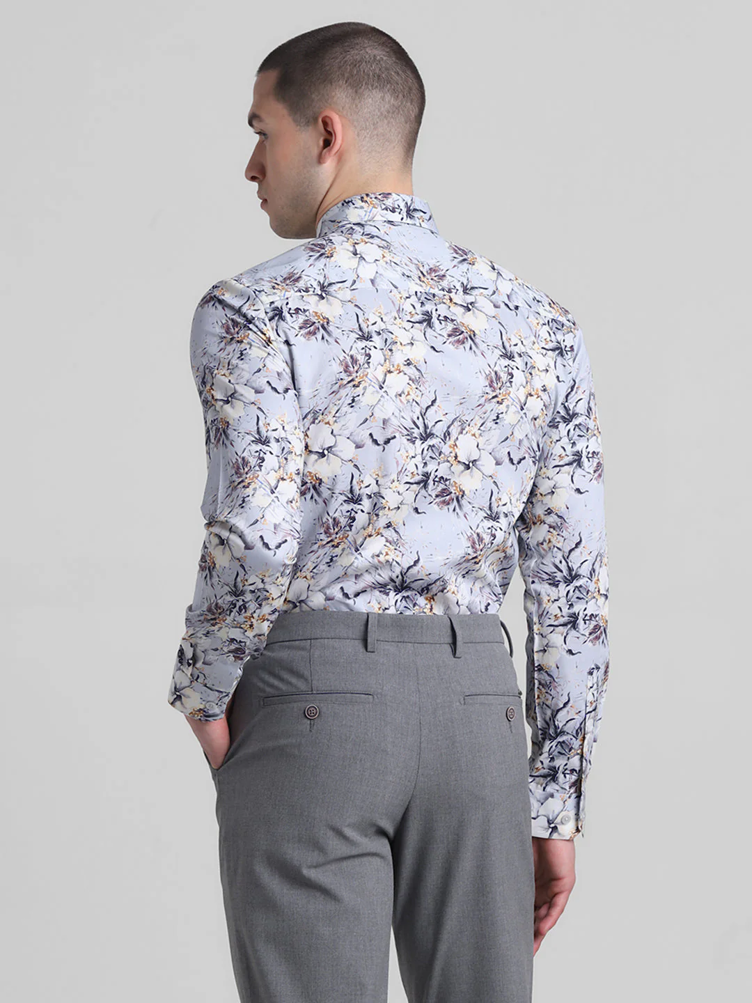 Blue Floral Print Shirt - Image 4