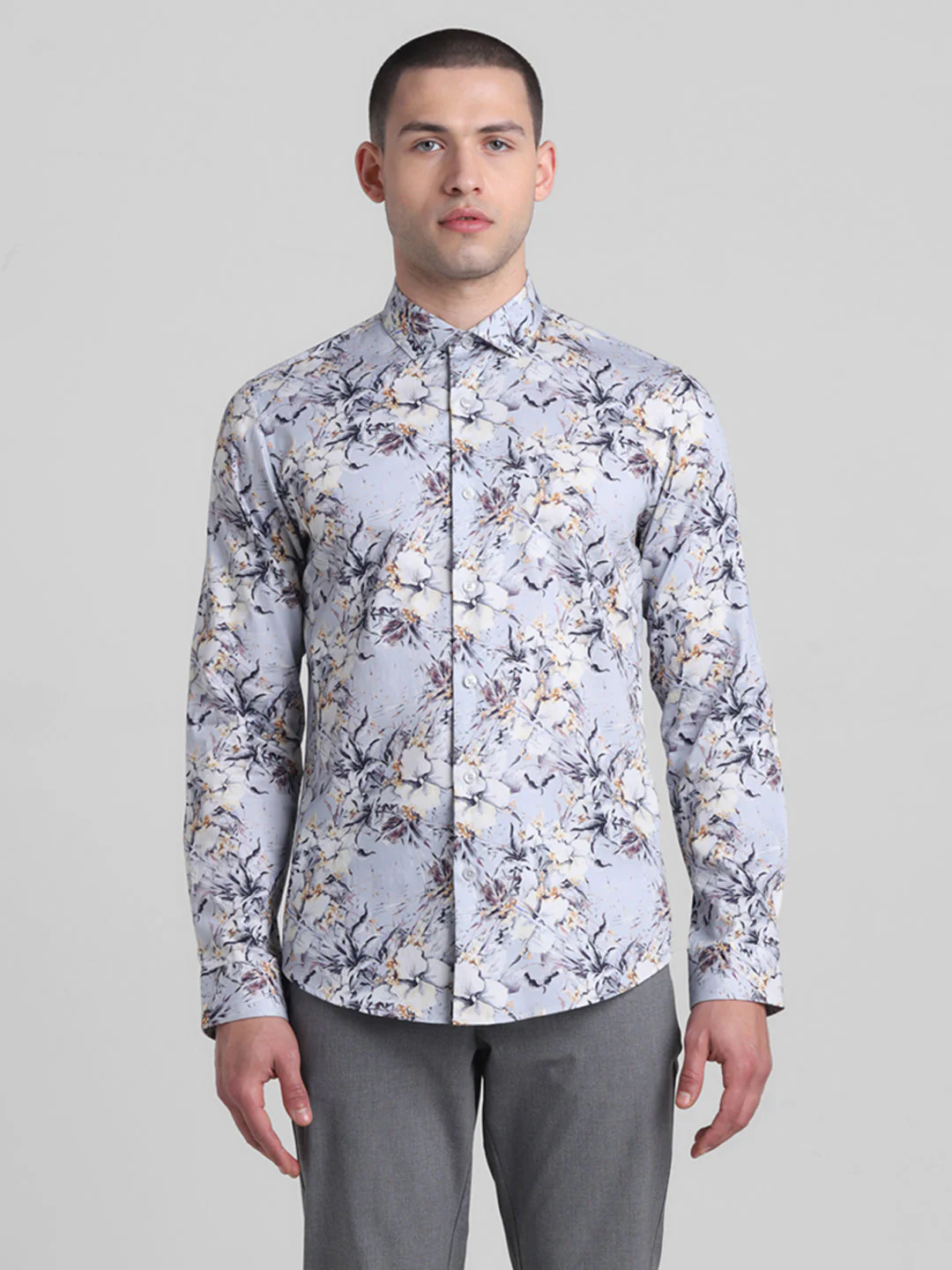 Blue Floral Print Shirt - Image 8