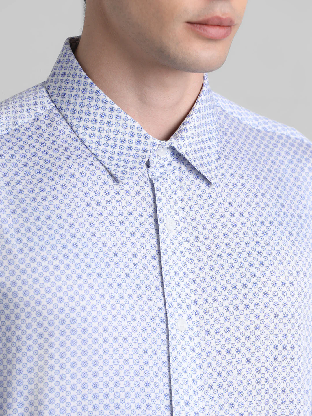 Blue Geometric Print Shirt - Image 5