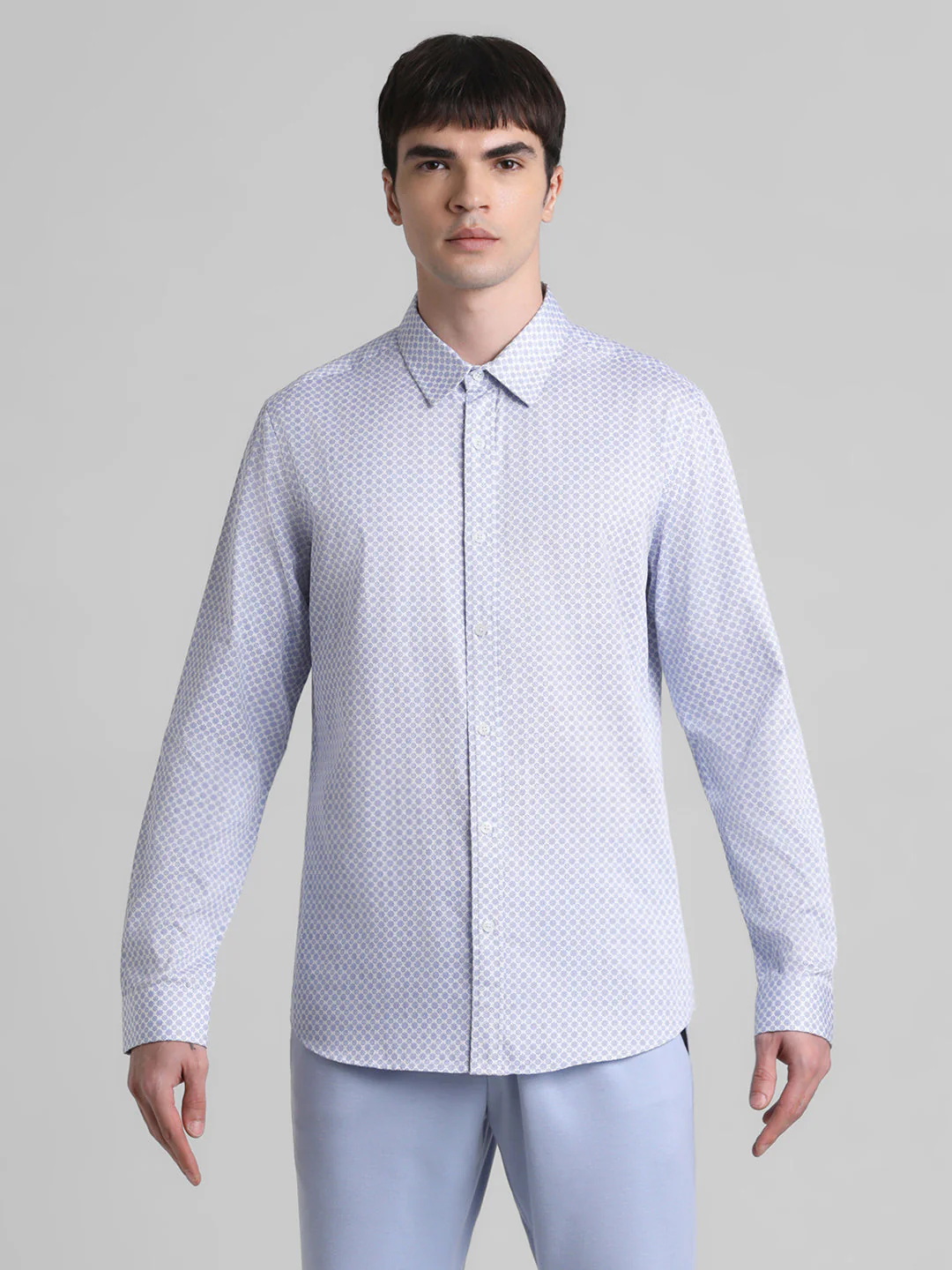 Blue Geometric Print Shirt - Image 8