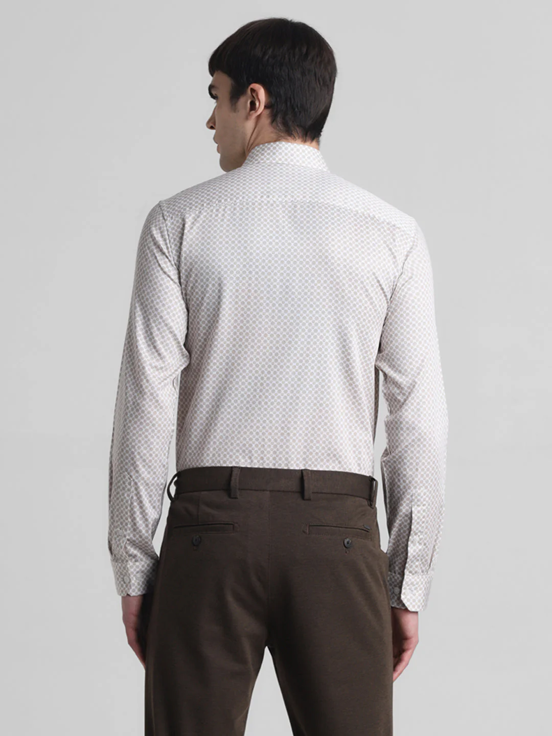 Light Brown Geometric Print Shirt - Image 4