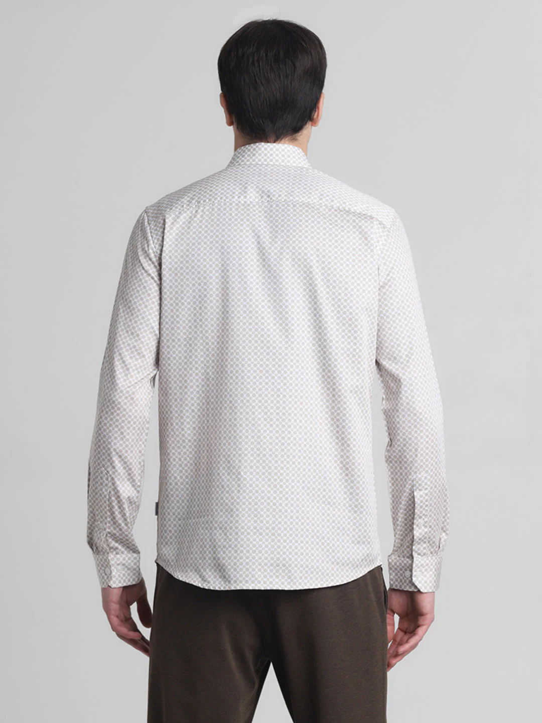 Light Brown Geometric Print Shirt - Image 9