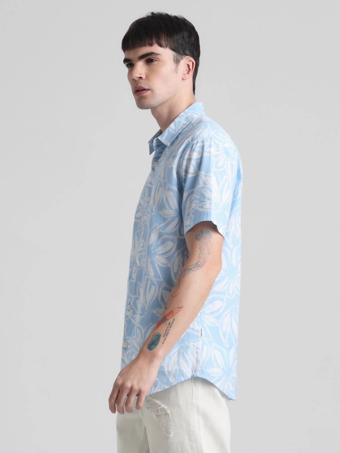 Blue Floral Short Sleeve Shirt - Image 3