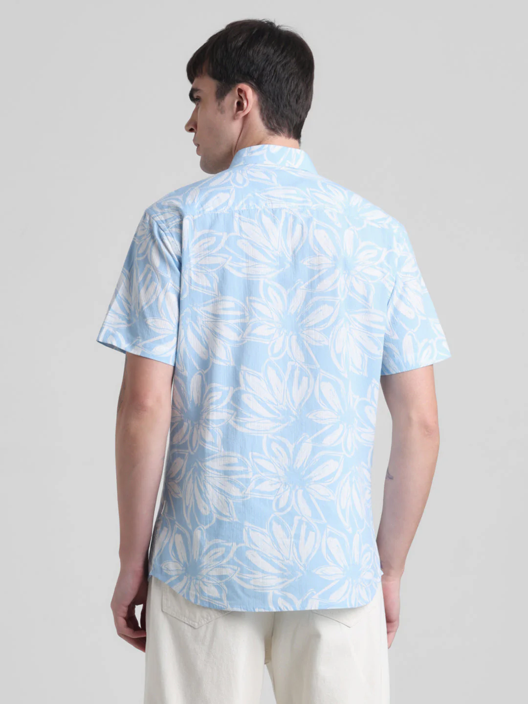 Blue Floral Short Sleeve Shirt - Image 4