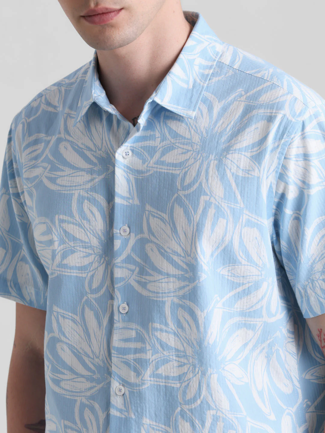 Blue Floral Short Sleeve Shirt - Image 5